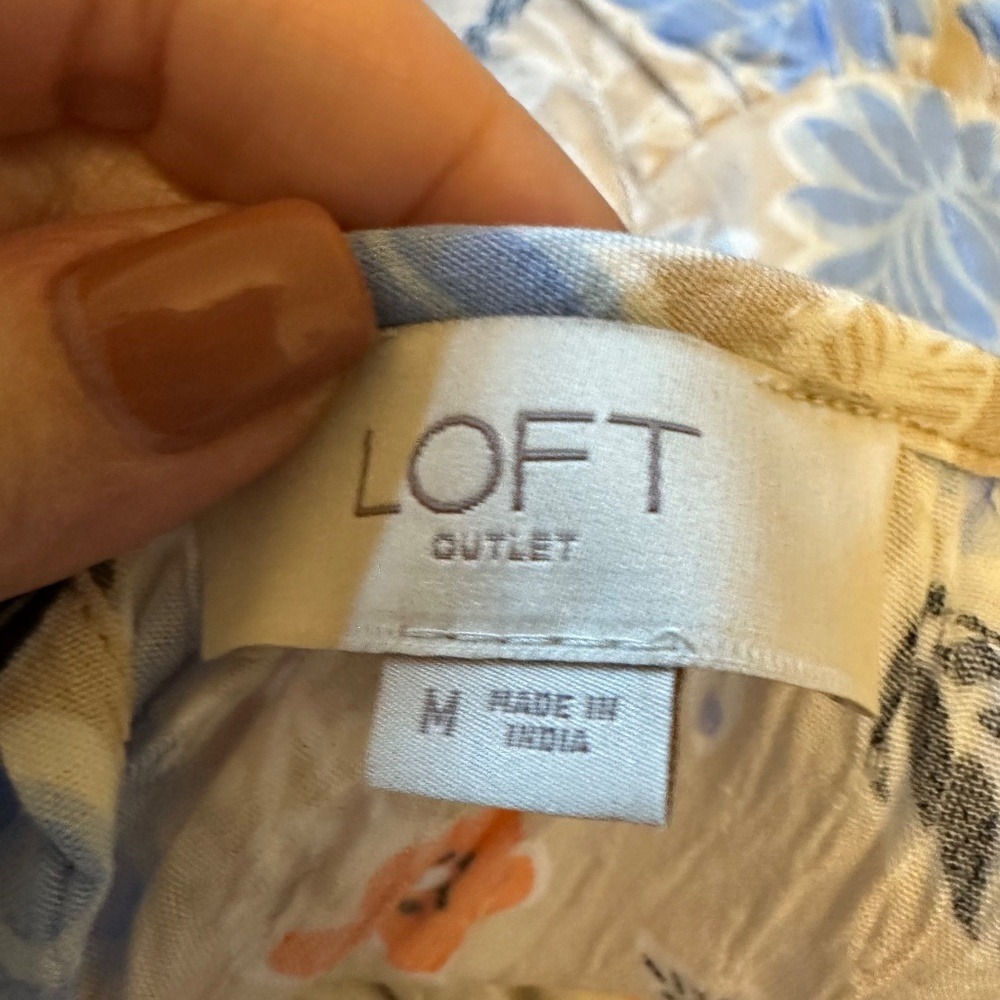 LOFT Outlet Women's Tiered Floral Print Ruffle Sleeve Midi‎ Dress Size M - Picture 4 of 6